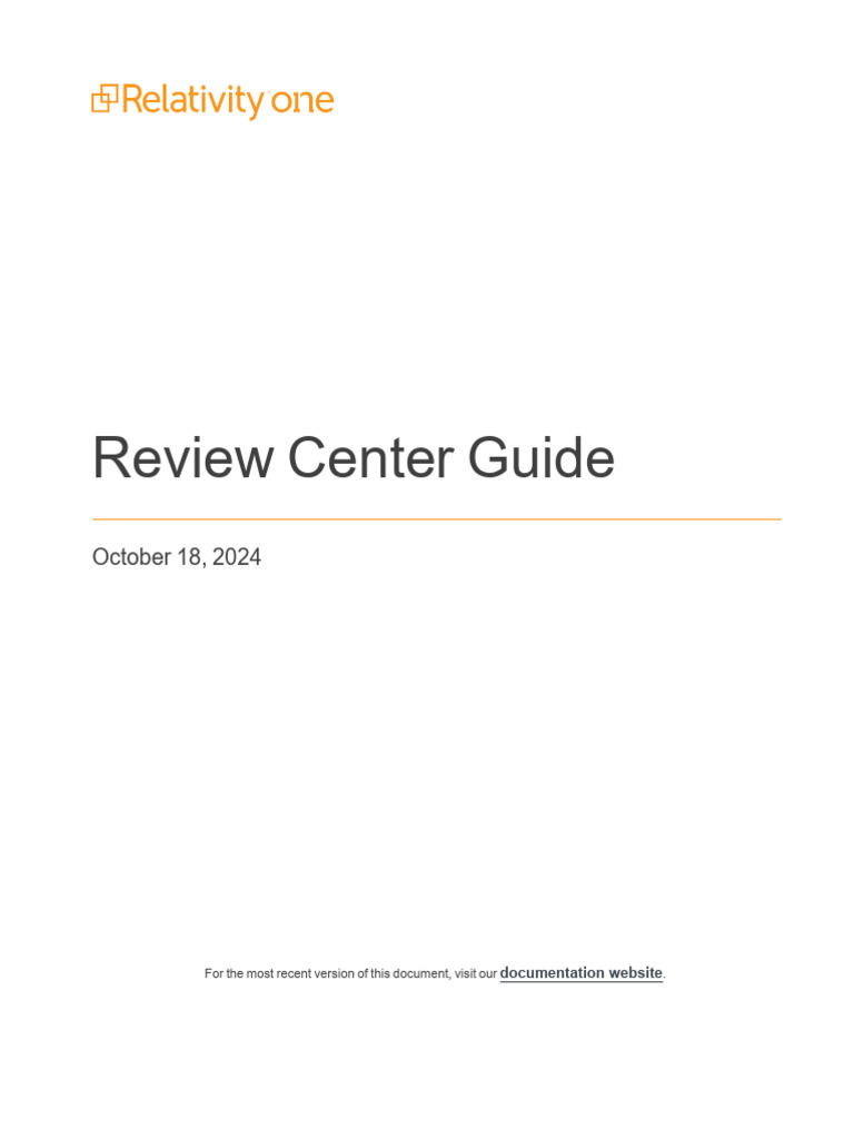 Relativity Review Center Overview Guide | PDF | Artificial Intelligence ...