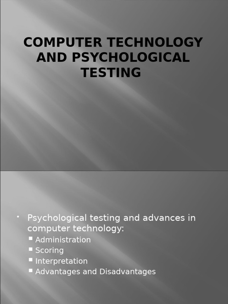 Computer-Based Psychological Testing Insights | PDF | Multiple Choice ...