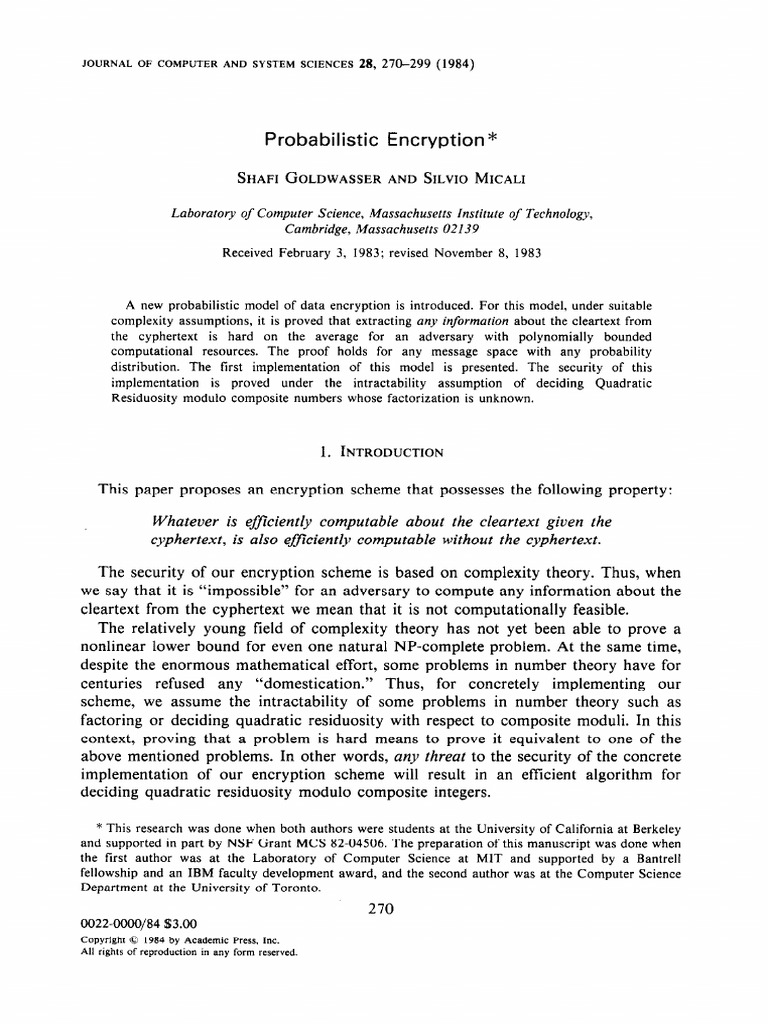 1 s2.0 0022000084900709 Main | PDF | Computational Complexity Theory ...