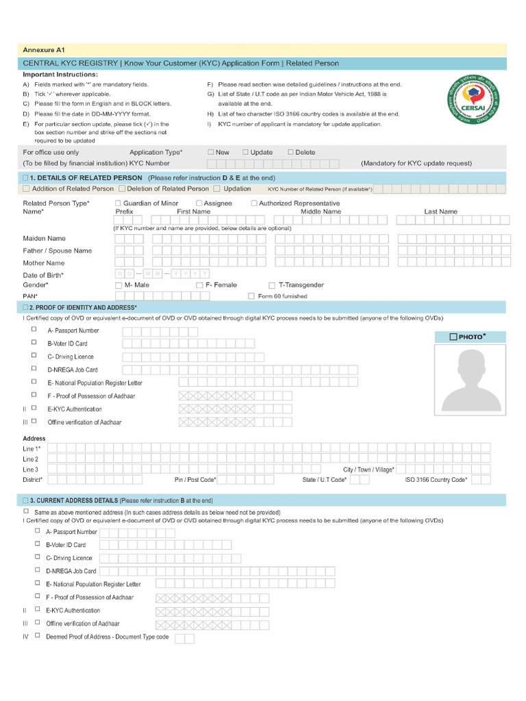 KYC Template Individual Annexure A1 2.0.2 | PDF