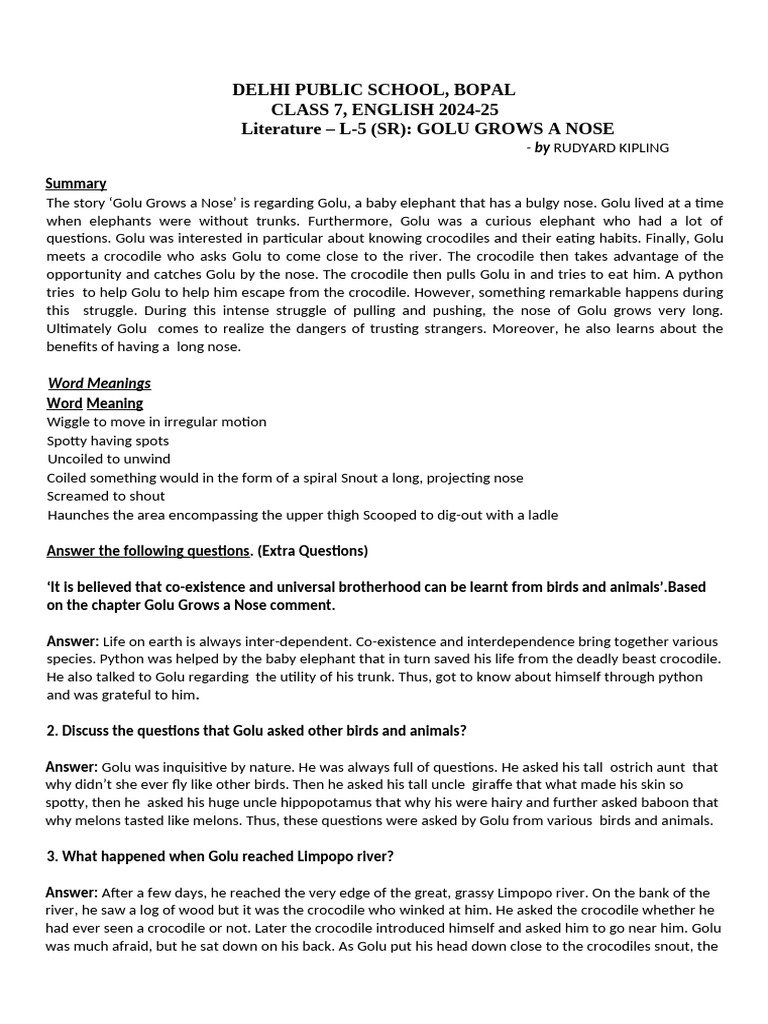 golu-grows-a-nose-notes-pdf