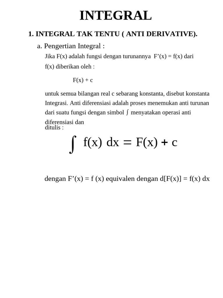 Integral | PDF | Metode & Bahan Ajar