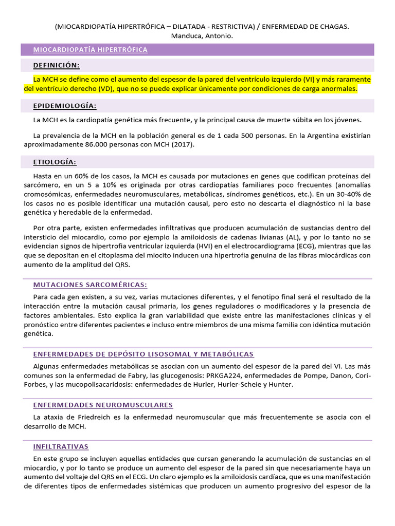 Miocardiopatía Hipertrófica - Dilatada - Restrictiva y Enfermedad de ...