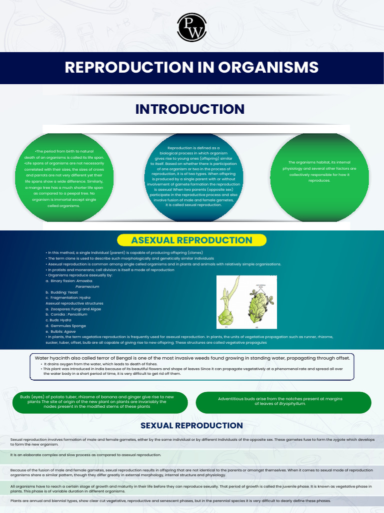Reproduction Types in Organisms | PDF | Reproduction | Fertilisation