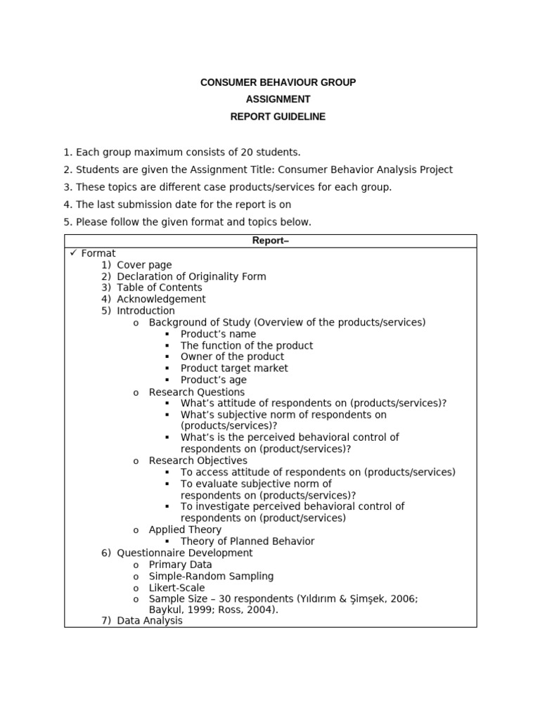 Consumer Behavior Analysis Guidelines | PDF | Consumer Behaviour ...