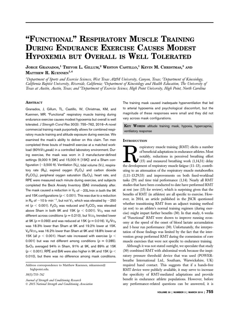 Functional Respiratory Muscle Training During.20 | PDF | Breathing ...