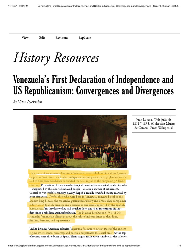 first declaration of independence in history