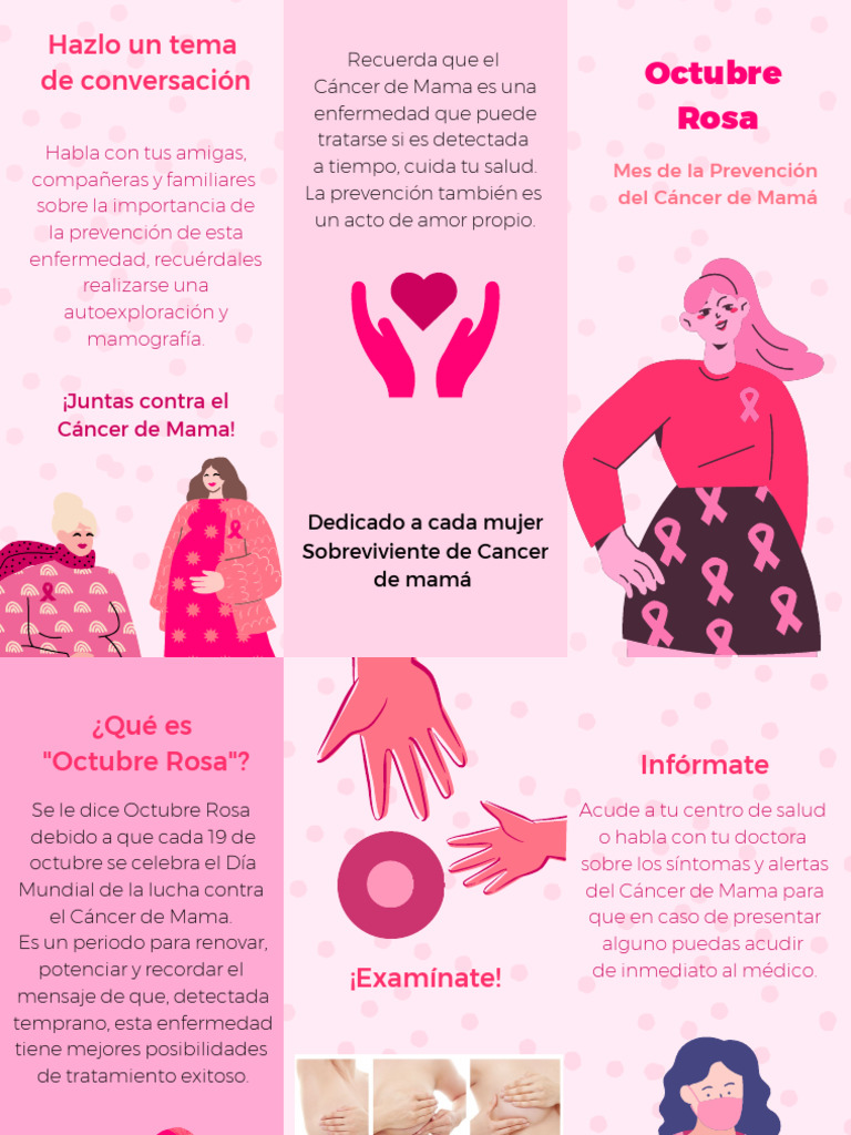 Folleto Sobre La Prevención Del Cáncer de Mama Ilustrado Moderno Rosa ...