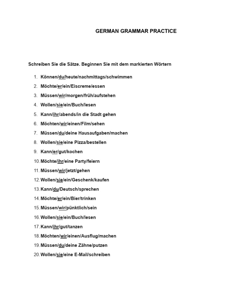 German Grammar Practice | PDF