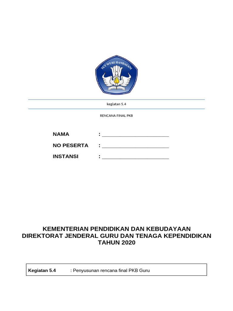 Rencana Final PKB Guru 2020 | PDF | Karier & Perkembangan
