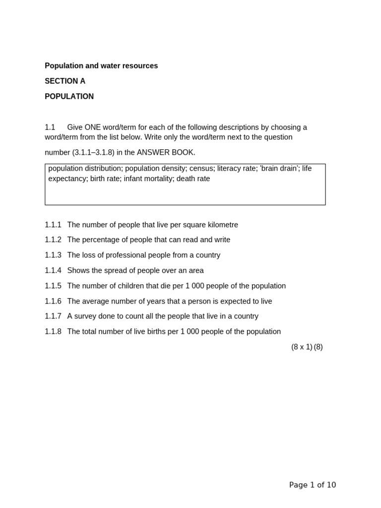 Geography P1 Pdf Discharge Hydrology Oceans
