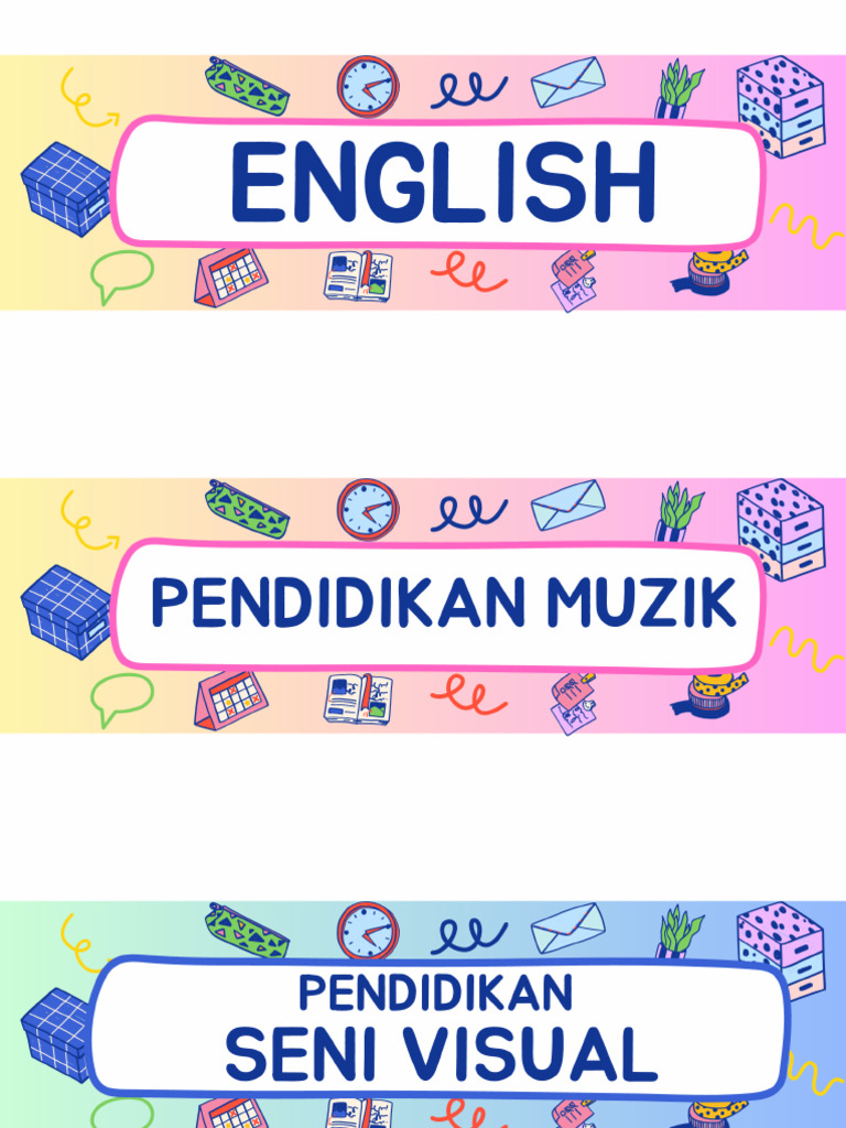 Corner Tag Classroom Subject | PDF