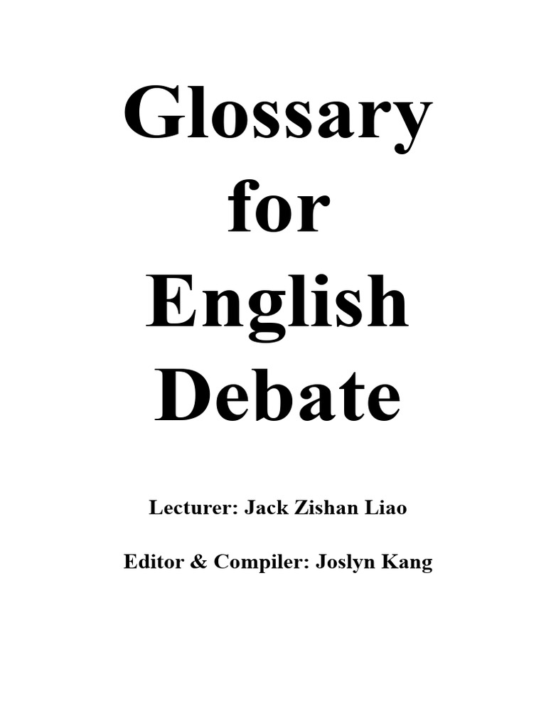 英语辩论课词汇汇总| PDF | Catalysis