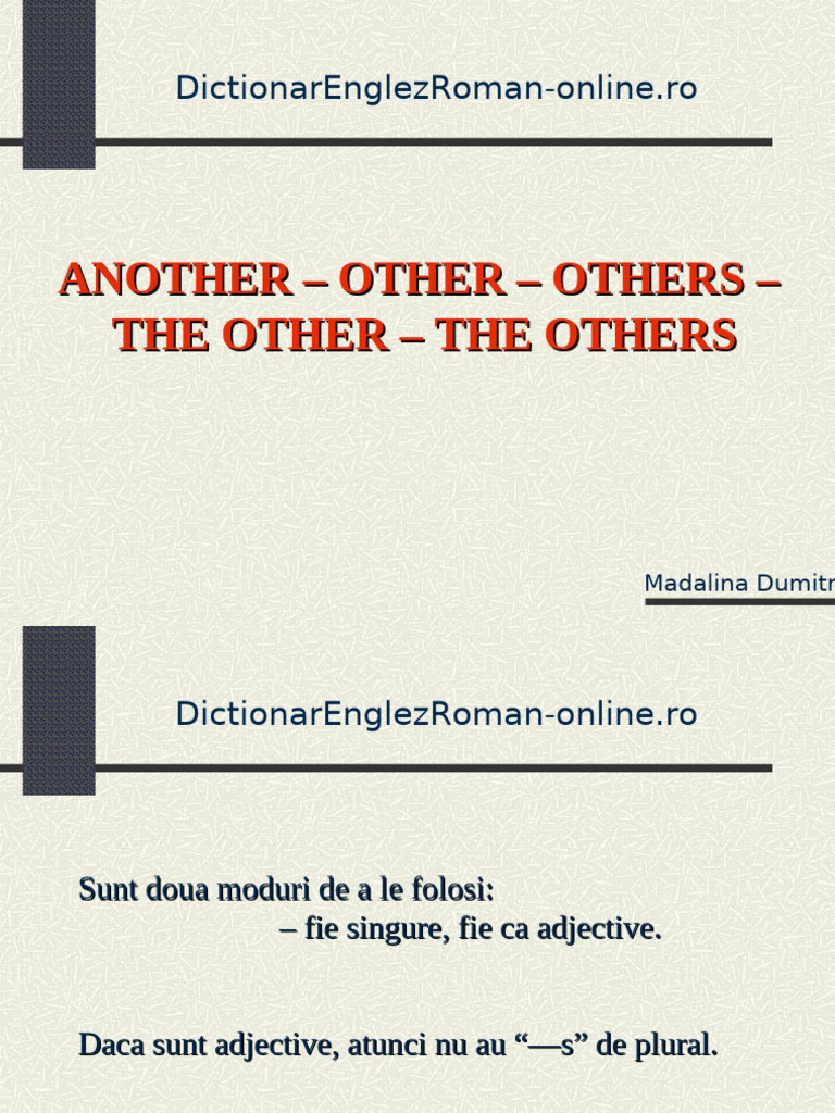 Another - Other - Others - The Other - The Others | PDF