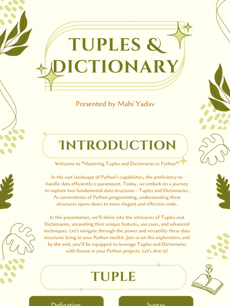 tuples and dictionary | PDF