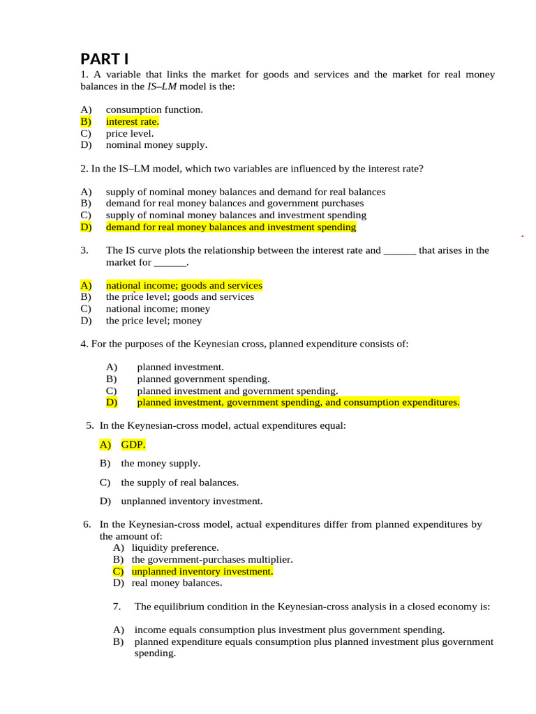 Chapter 7 IS-LM | PDF | Interest | Aggregate Demand