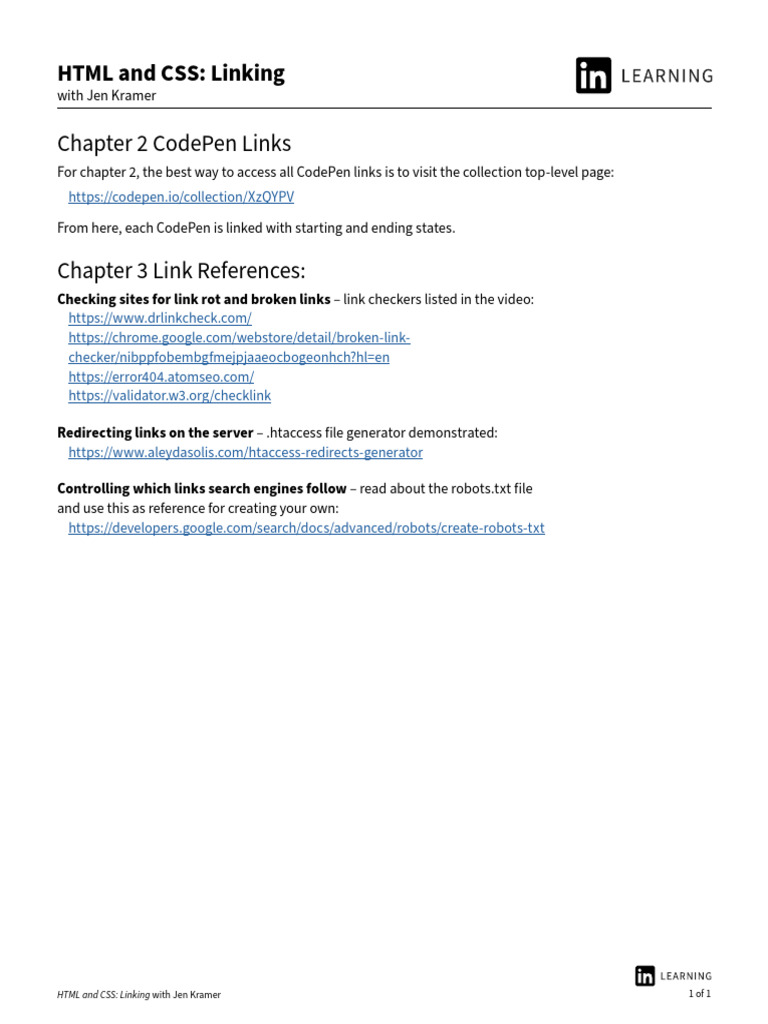 HTML and CSS Linking | PDF