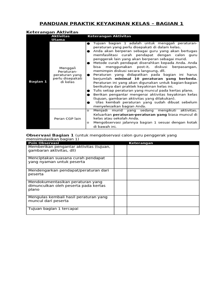 Panduan Praktik Keyakinan Kelas | PDF