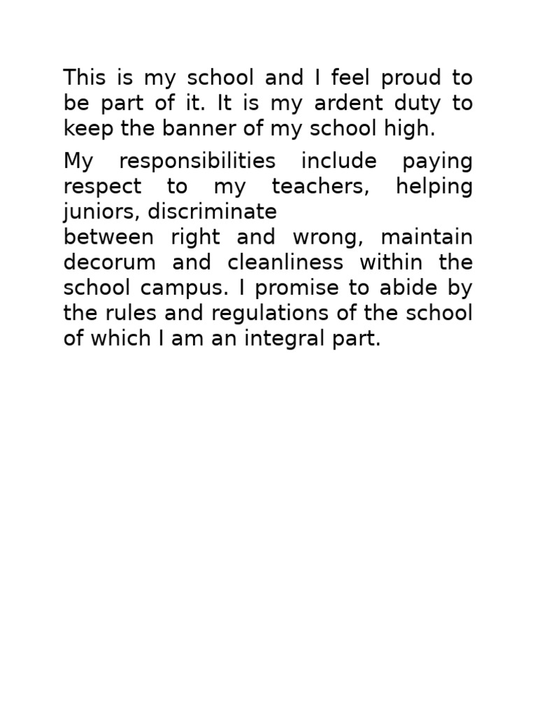 School council pledge pdf