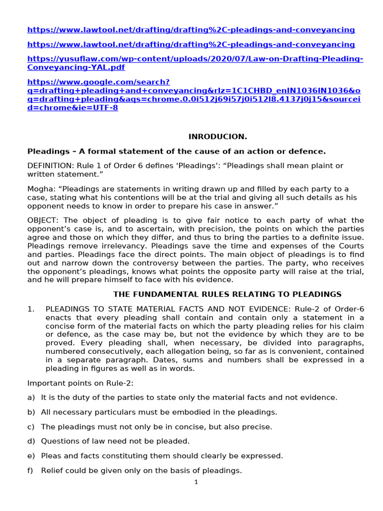 DPC 2022 Sir Notes | PDF | Lawsuit | Pleading