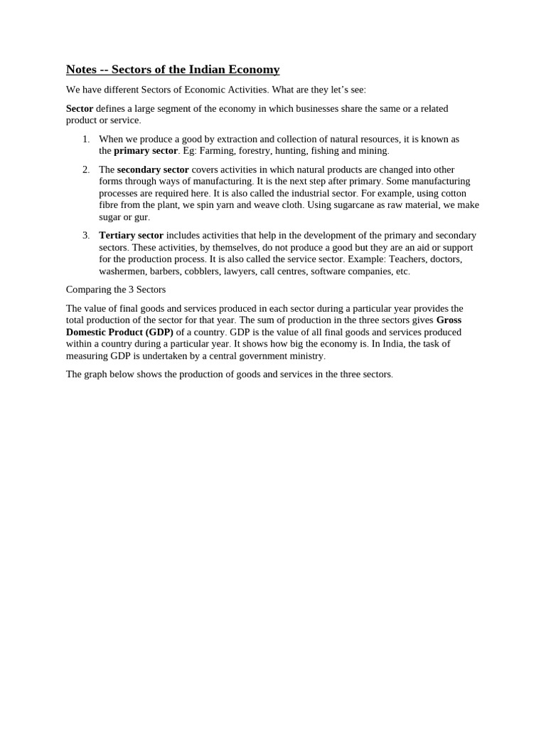 Sectors of the Indian Economy Explained | PDF | Employment | Overtime