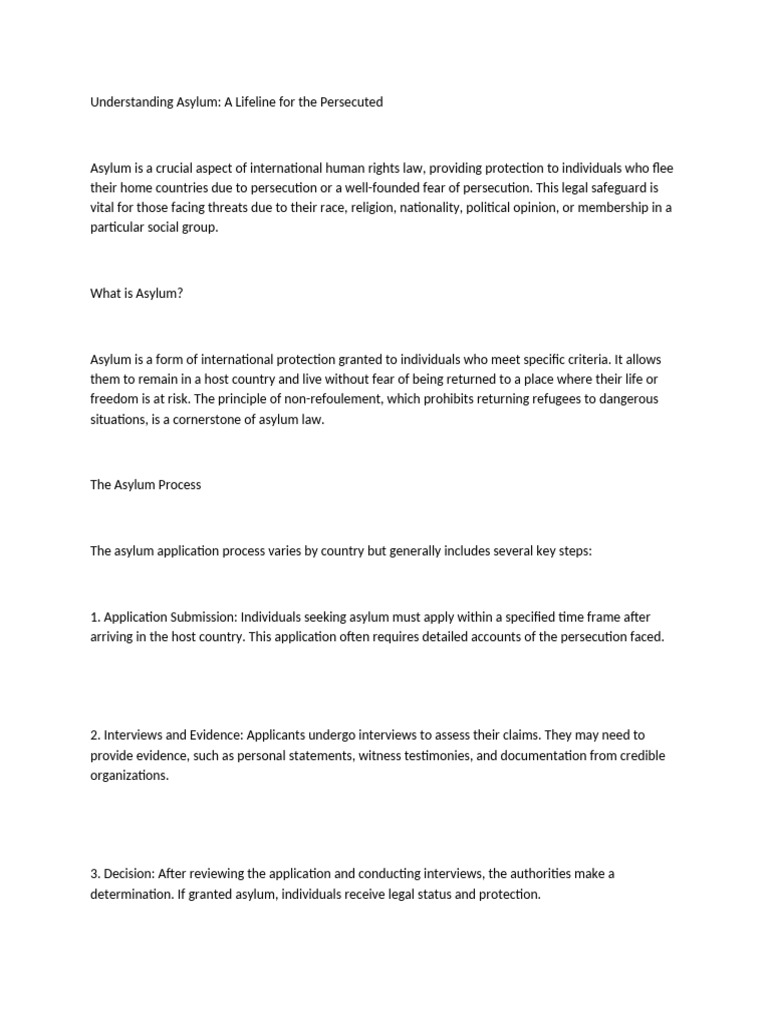 Understanding Asylum Pdf Asylum Seeker Refugee
