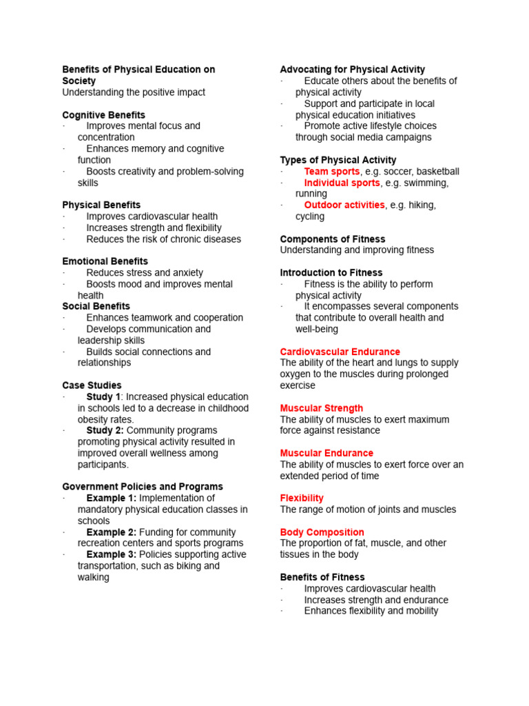 PE EXAM Reviewer | PDF | Strength Training | Physical Fitness