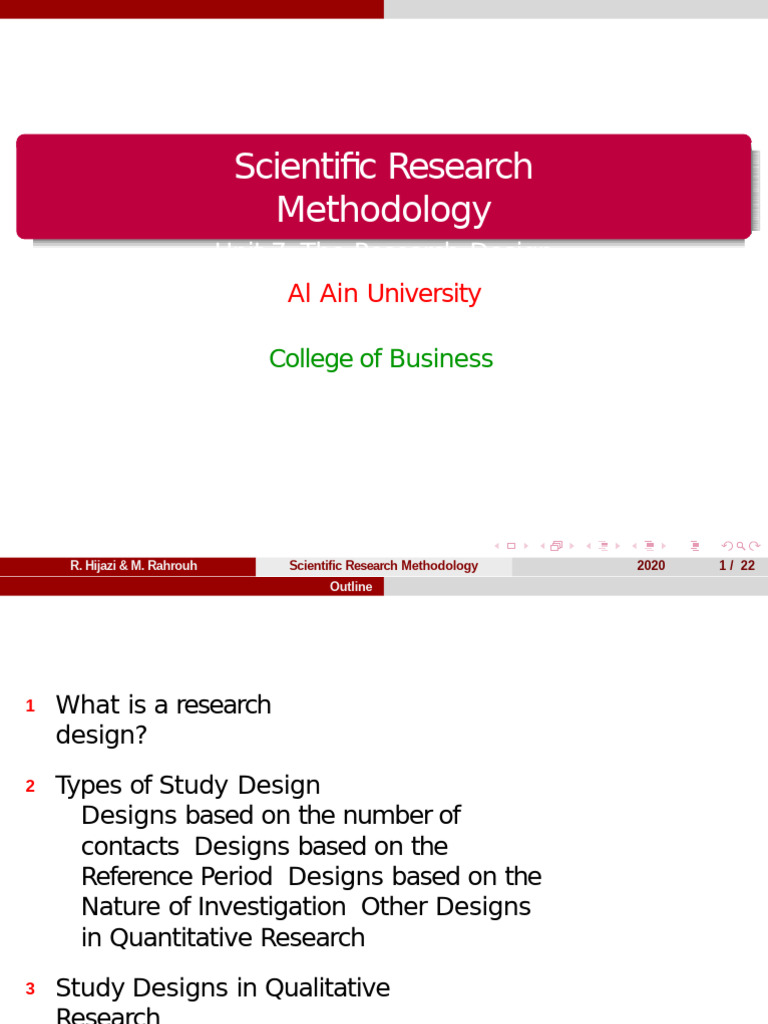 Unit 7 - The Research Design | PDF | Methodology | Scientific Method