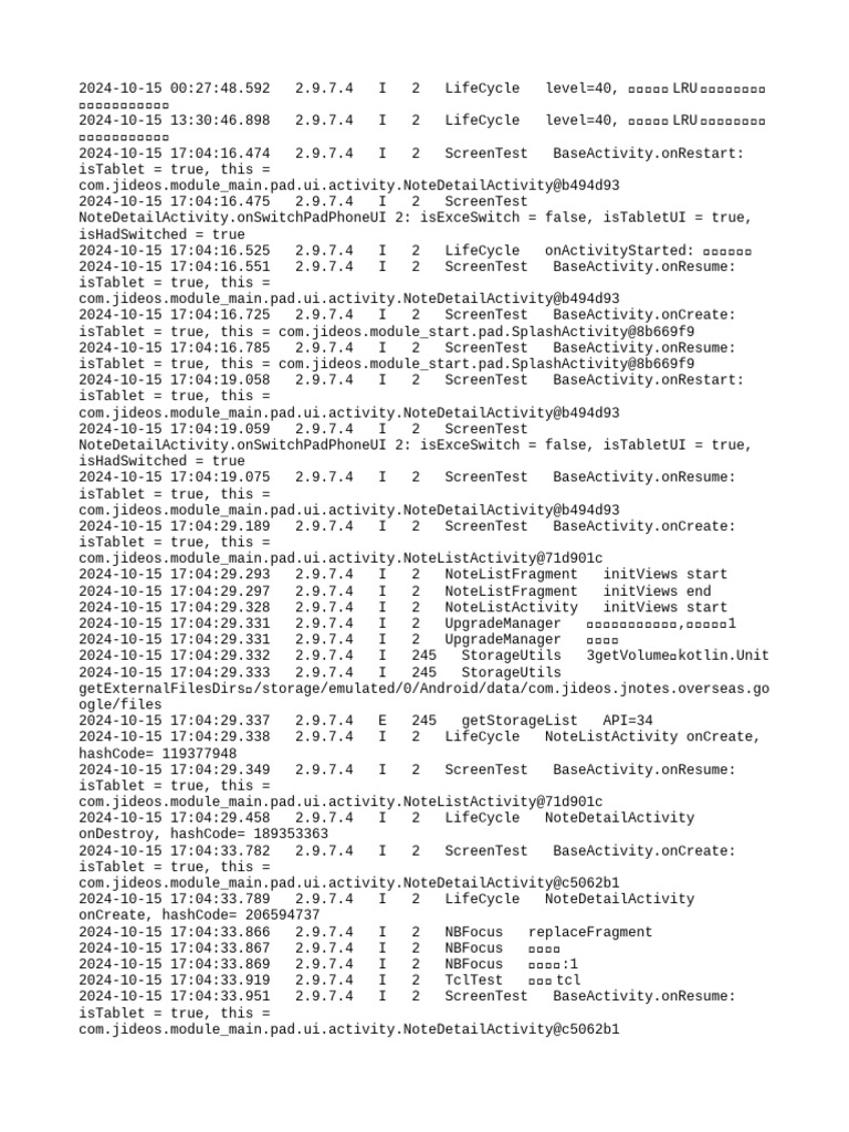 2024 10 15 - Log | PDF | Computing | Computer Science