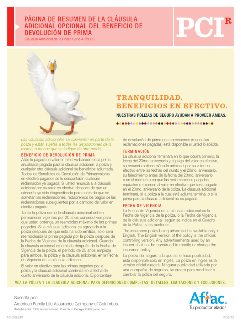Cancer Rider Beneficios Premium | PDF | Póliza de seguros | Servicios ...