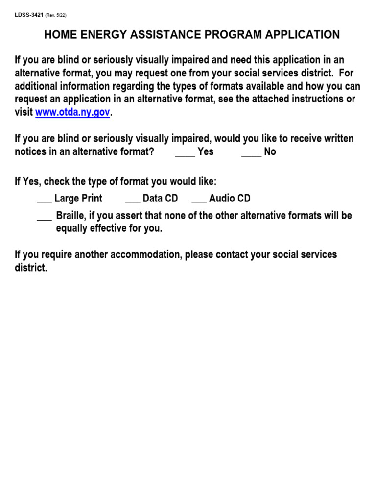 NY Heap Application | PDF | Social Security (United States) | Dividend