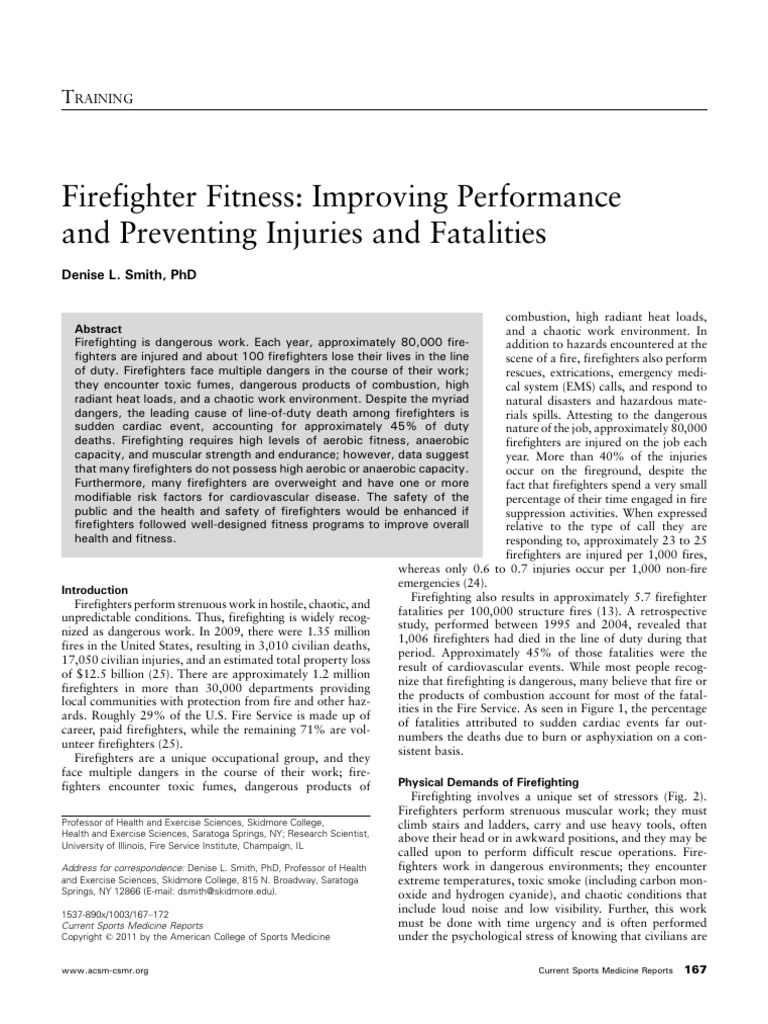 Artigo - Firefighter Fitness - Improving Performance and Preventing ...