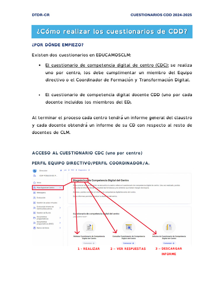 Guía - Cuestionarios CDD 24-25 | PDF