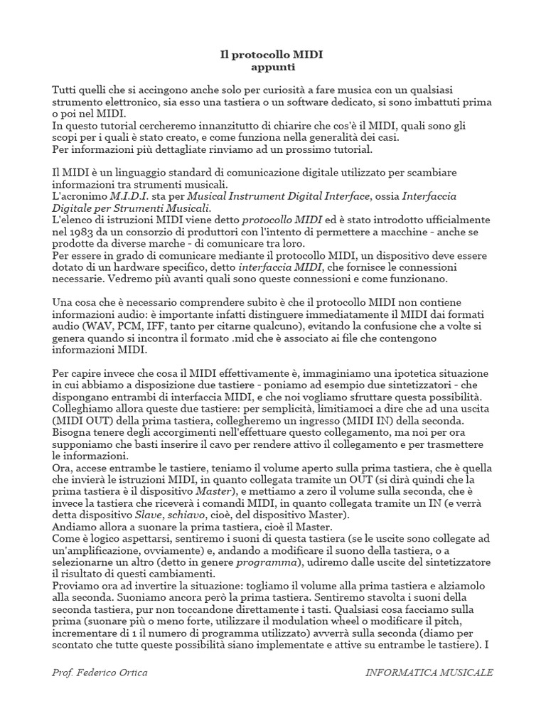 Il Protocollo Midi | PDF