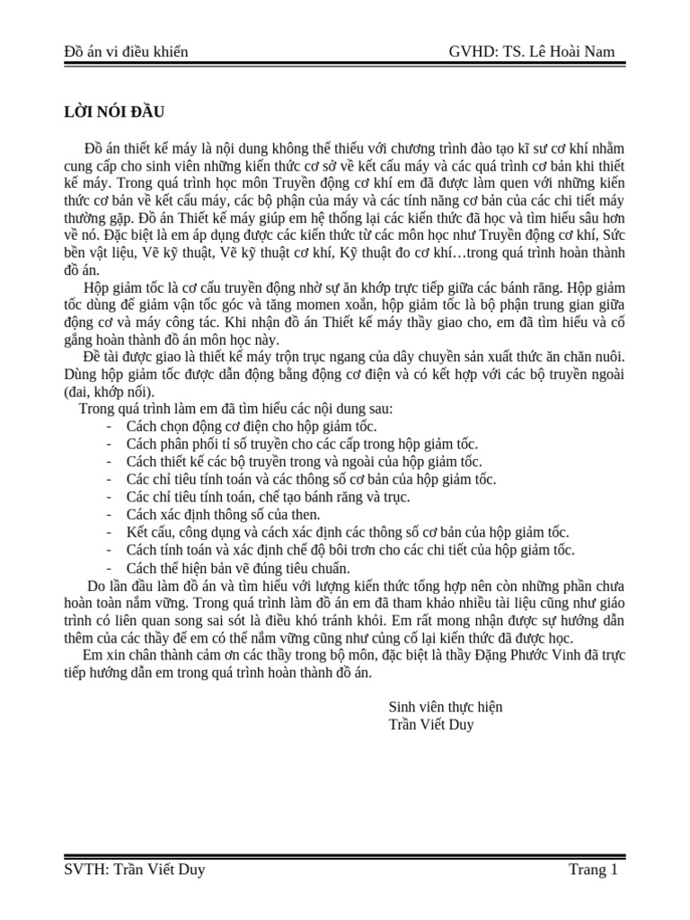 Do An Thiet Ke May | PDF