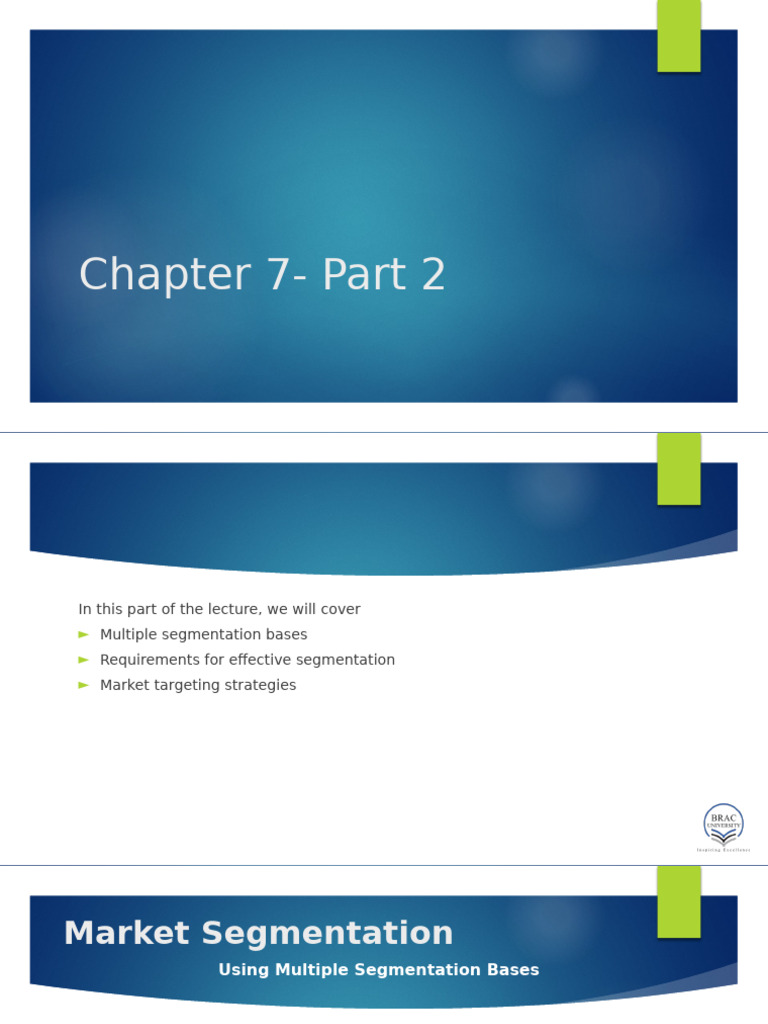 Chapter 7 - Part 2 | PDF | Market Segmentation | Marketing