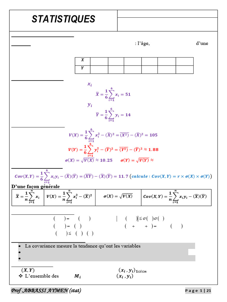 Statistiques : Moyennes et Ajustements | PDF | Régression linéaire ...