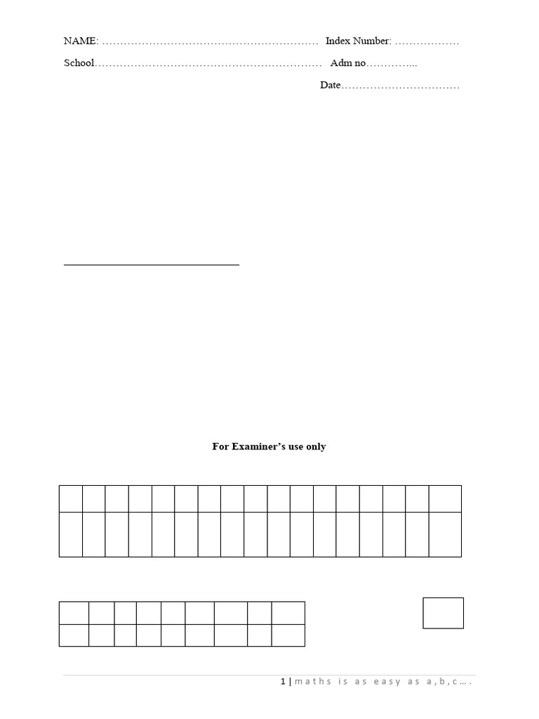 2021 Kenya KCSE Mathematics Paper 1 | PDF | Circle | Euclidean Geometry