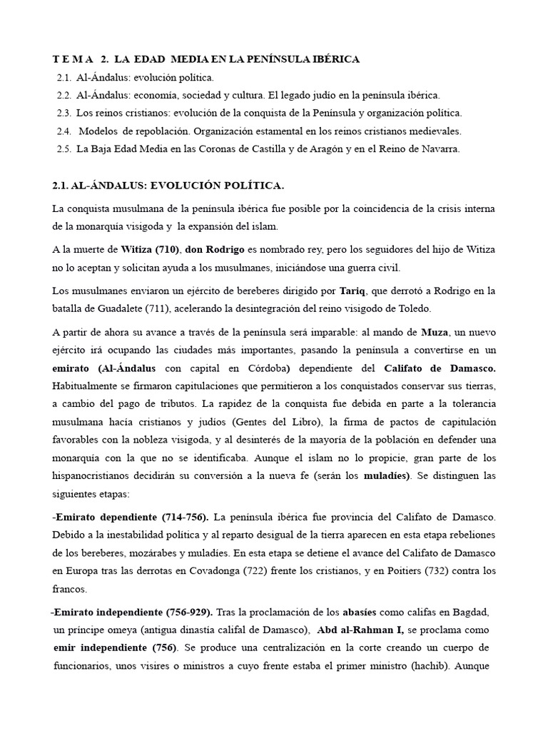 Historia de Al-Ándalus en la Edad Media | PDF | Al Andalus | Califato