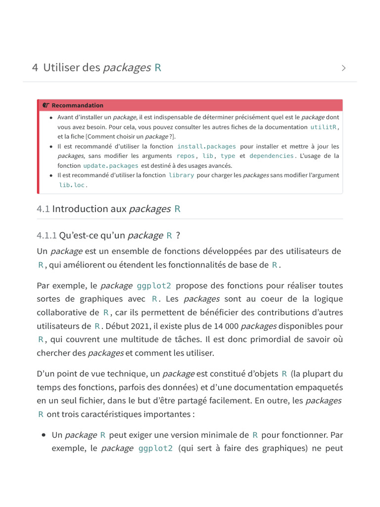 Installer et utiliser des packages R | PDF | Logiciel système | Génie ...