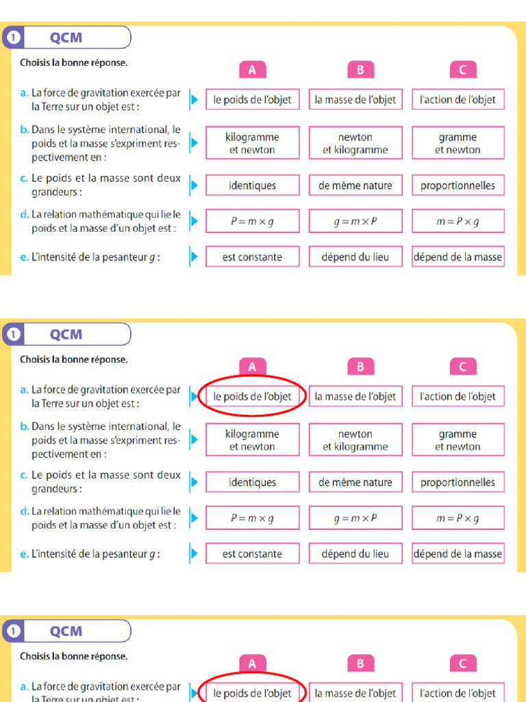 3° Les Interactions Activité 2 Exercices Correction | PDF