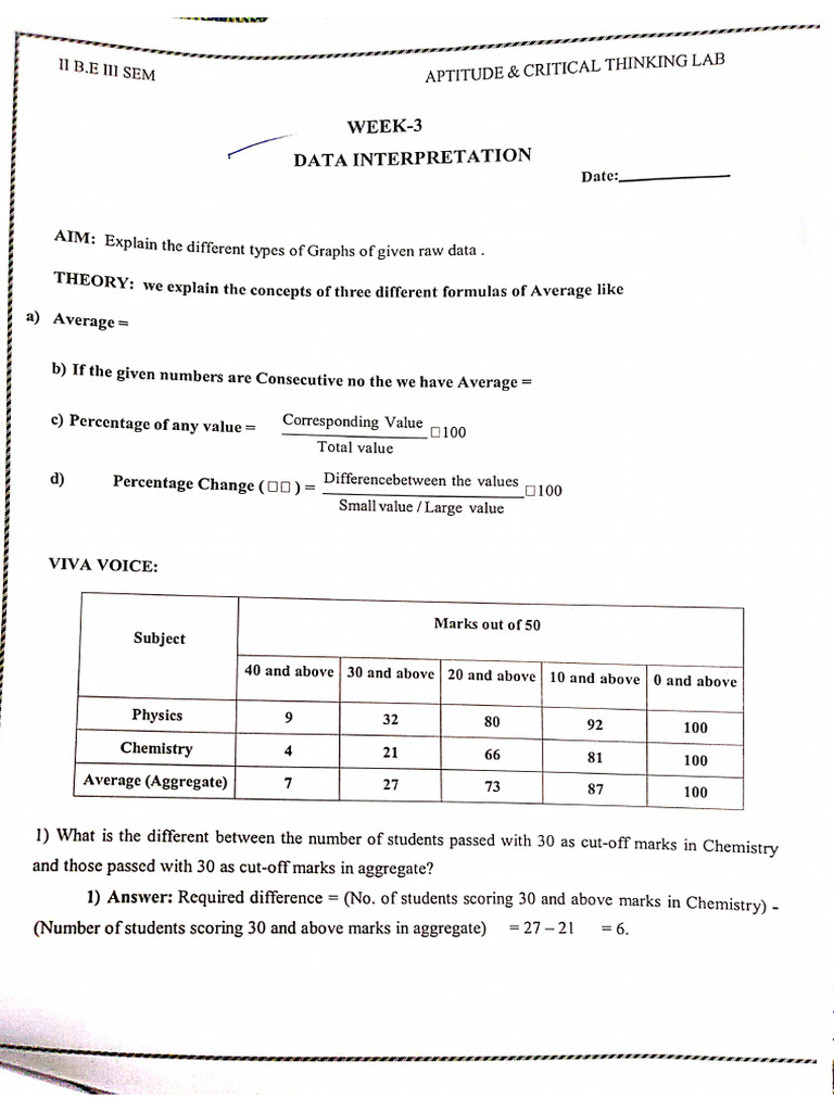 Data Interpretation Week 3 | PDF