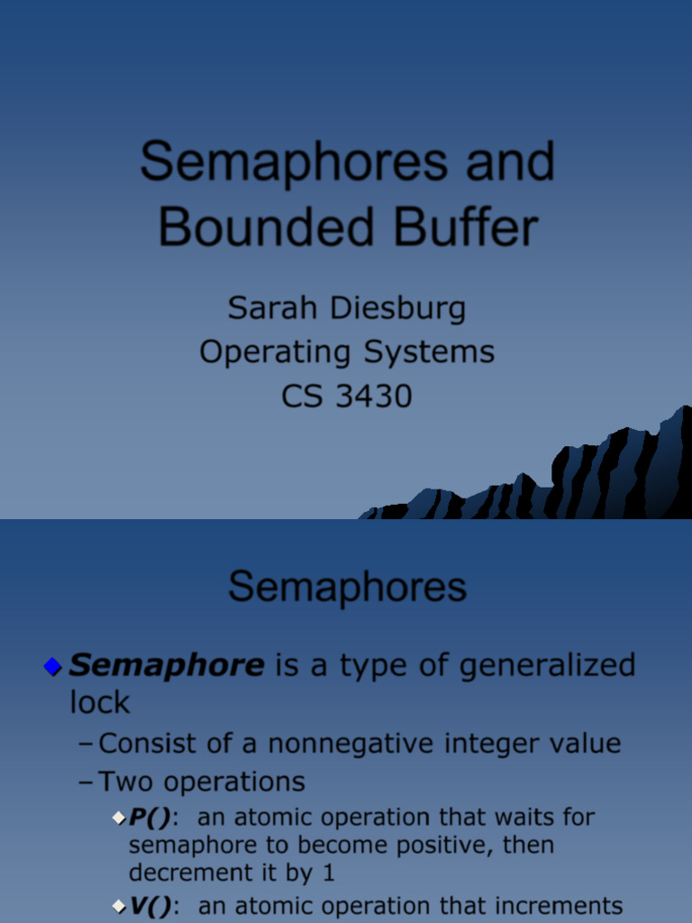 Semaphore Basics and Bounded Buffer | PDF | Operating System Technology ...