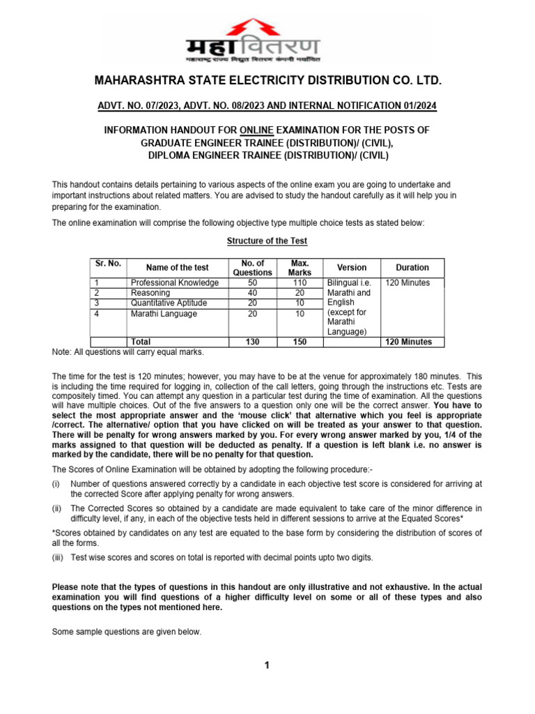 Maharashtra Online Exam Guidelines | PDF | Identity Document