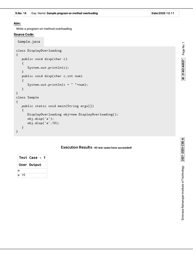 Sample - Java: Aim: Source Code | PDF | Teaching Methods & Materials ...