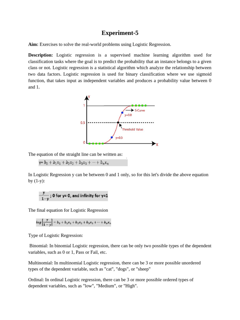 Logistic Regression for Real-World Problems | PDF
