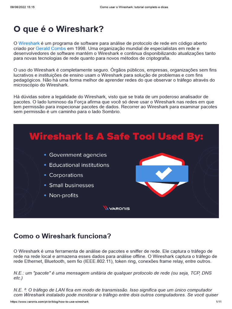 Como usar o Wireshark_ tutorial completo e dicas | PDF | Rede de ...