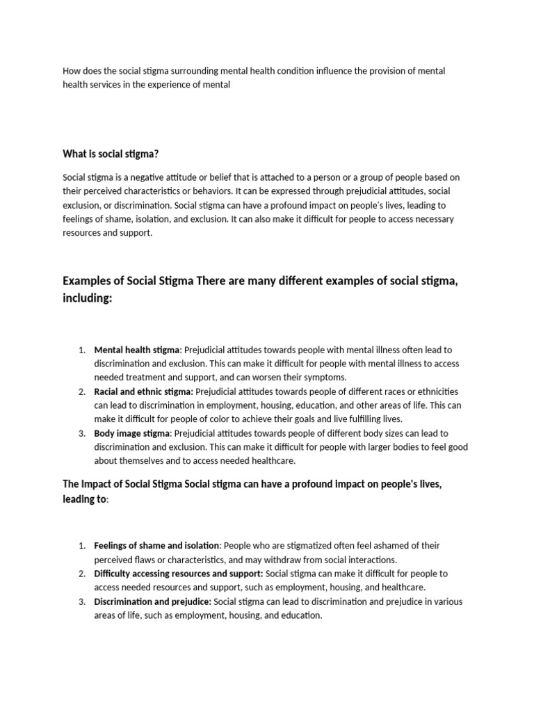 Shukura Presentation | PDF | Social Stigma | Mental Disorder