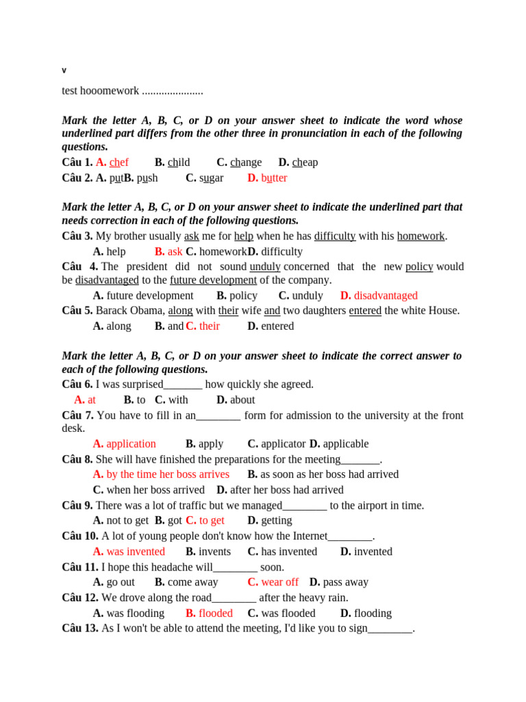 English Homework Practice Questions | PDF | Sibling | Friendship