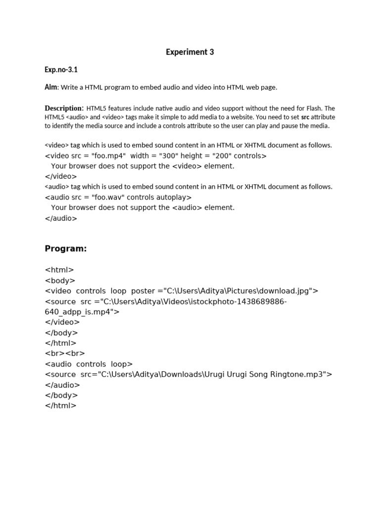 Experiment 3 | PDF